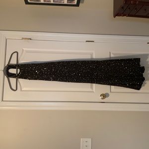 Black formal long dress with gold sequence